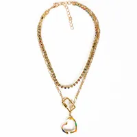 Simple Style Classic Style Heart Shape Zircon Alloy Wholesale Layered Necklaces sku image 1