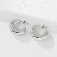 1 Pair Casual Elegant Commute C Shape 304 Stainless Steel Ear Studs main image 6