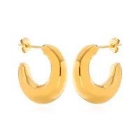 1 Pair Casual Elegant Commute C Shape 304 Stainless Steel Ear Studs main image 7