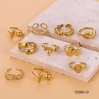 Wholesale Jewelry Simple Style Solid Color Flower Bow Knot Titanium Steel 14K Gold Plated Rings main image 1