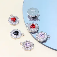 10 PCS/Package 12*17 * 4mm 18*15 * 4mm 19*10 * 6mm Alloy Artificial Pearls Heart Shape Wings Pendant sku image 5