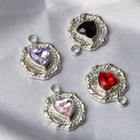 10 PCS/Package 12*17 * 4mm 18*15 * 4mm 19*10 * 6mm Alloy Artificial Pearls Heart Shape Wings Pendant main image 6