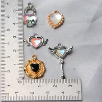 10 PCS/Package 12*17 * 4mm 18*15 * 4mm 19*10 * 6mm Alloy Artificial Pearls Heart Shape Wings Pendant main image 9