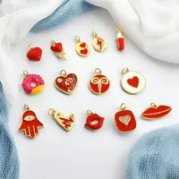 1 Piece 1.4*2.4cm 2*0.9CM Copper Zircon Lips Heart Shape Pendant main image 1
