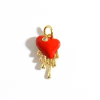 1 Piece 1.4*2.4cm 2*0.9CM Copper Zircon Lips Heart Shape Pendant sku image 1