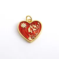 1 Piece 1.4*2.4cm 2*0.9CM Copper Zircon Lips Heart Shape Pendant sku image 5