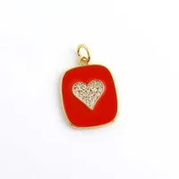 1 Piece 1.4*2.4cm 2*0.9CM Copper Zircon Lips Heart Shape Pendant sku image 14