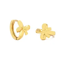 1 Pair IG Style Simple Style Commute Flower Butterfly Inlay Copper Zircon 18K Gold Plated Earrings main image 10