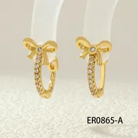 1 Pair IG Style Simple Style Commute Flower Butterfly Inlay Copper Zircon 18K Gold Plated Earrings main image 8