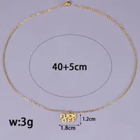 Wholesale Jewelry Elegant Tropical Pastoral Letter 304 Stainless Steel 18K Gold Plated Pendant Necklace main image 2