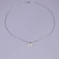Wholesale Jewelry Elegant Tropical Pastoral Letter 304 Stainless Steel 18K Gold Plated Pendant Necklace main image 6