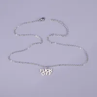 Wholesale Jewelry Elegant Tropical Pastoral Letter 304 Stainless Steel 18K Gold Plated Pendant Necklace sku image 2