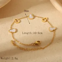 Wholesale Jewelry French Style Classic Style Squash 304 Stainless Steel Acrylic 18K Gold Plated Hollow Out Bracelets Jewelry Set main image 2