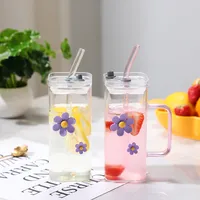 Casual Flower Glass Water Bottles 1 Piece main image 5