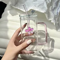 Casual Flower Glass Water Bottles 1 Piece main image 3