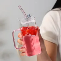 Casual Flower Glass Water Bottles 1 Piece sku image 2
