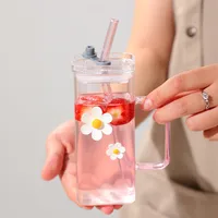 Casual Flower Glass Water Bottles 1 Piece sku image 12