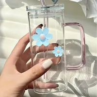 Casual Flower Glass Water Bottles 1 Piece sku image 13