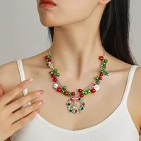 Nordic Style Classic Style Santa Claus Bow Knot Snowman Zinc Alloy Wholesale Pendant Necklace main image 1
