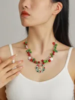 Nordic Style Classic Style Santa Claus Bow Knot Snowman Zinc Alloy Wholesale Pendant Necklace main image 3