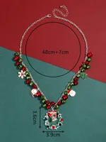 Nordic Style Classic Style Santa Claus Bow Knot Snowman Zinc Alloy Wholesale Pendant Necklace main image 2