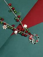 Nordic Style Classic Style Santa Claus Bow Knot Snowman Zinc Alloy Wholesale Pendant Necklace main image 5