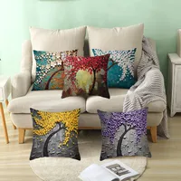 Modern Style Pastoral Letter Plant Linen Pillow Cases Couch & Sofa Decor main image 2