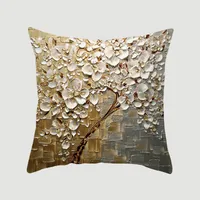 Modern Style Pastoral Letter Plant Linen Pillow Cases Couch & Sofa Decor sku image 3