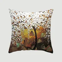 Modern Style Pastoral Letter Plant Linen Pillow Cases Couch & Sofa Decor sku image 5