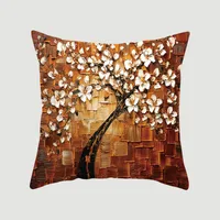 Modern Style Pastoral Letter Plant Linen Pillow Cases Couch & Sofa Decor sku image 6