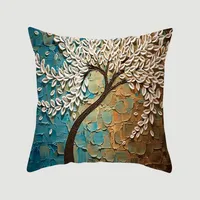 Modern Style Pastoral Letter Plant Linen Pillow Cases Couch & Sofa Decor sku image 8