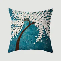 Modern Style Pastoral Letter Plant Linen Pillow Cases Couch & Sofa Decor sku image 9