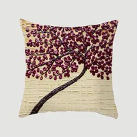 Modern Style Pastoral Letter Plant Linen Pillow Cases Couch & Sofa Decor sku image 13