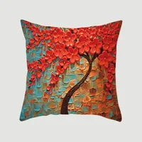 Modern Style Pastoral Letter Plant Linen Pillow Cases Couch & Sofa Decor sku image 16