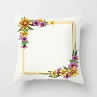 Modern Style Pastoral Letter Plant Linen Pillow Cases Couch & Sofa Decor sku image 20