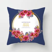 Modern Style Pastoral Letter Plant Linen Pillow Cases Couch & Sofa Decor sku image 22