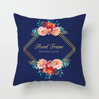Modern Style Pastoral Letter Plant Linen Pillow Cases Couch & Sofa Decor sku image 23