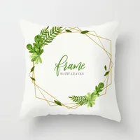 Modern Style Pastoral Letter Plant Linen Pillow Cases Couch & Sofa Decor sku image 27