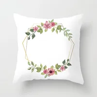 Modern Style Pastoral Letter Plant Linen Pillow Cases Couch & Sofa Decor sku image 28