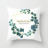 Modern Style Pastoral Letter Plant Linen Pillow Cases Couch & Sofa Decor sku image 30