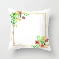 Modern Style Pastoral Letter Plant Linen Pillow Cases Couch & Sofa Decor sku image 31