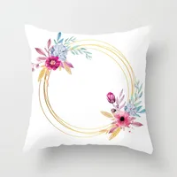 Modern Style Pastoral Letter Plant Linen Pillow Cases Couch & Sofa Decor sku image 32