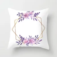 Modern Style Pastoral Letter Plant Linen Pillow Cases Couch & Sofa Decor sku image 34