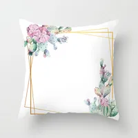 Modern Style Pastoral Letter Plant Linen Pillow Cases Couch & Sofa Decor sku image 33