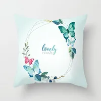 Modern Style Pastoral Letter Plant Linen Pillow Cases Couch & Sofa Decor sku image 37