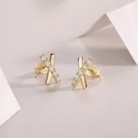 1 Pair 925 Sterling Silver Moissanite GRA Certificate Geometric Ear Studs main image 3