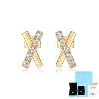 1 Pair 925 Sterling Silver Moissanite GRA Certificate Geometric Ear Studs sku image 2
