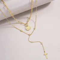 925 Sterling Silver Moissanite Inlay Geometric GRA Certificate Double Layer Necklaces main image 2