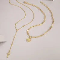 925 Sterling Silver Moissanite Inlay Geometric GRA Certificate Double Layer Necklaces main image 3