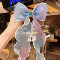 Super Fairy Pearl Bow Headwear Children's Hair Ribbon Tassel Ribbon Hairpin Hairband Women's Hair Tie Summer Hairpin sku image 3